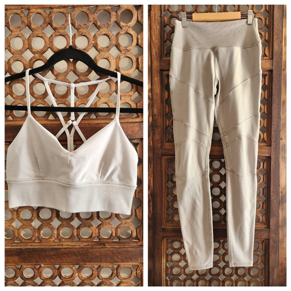 ALO Yoga Pants - ALO Yoga Taupe Activewear Set - S/M